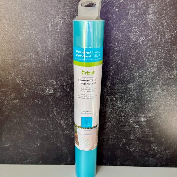 Cricut Premium Vinyl Bright Teal Glossy 12"x48" Roll – Permanent & Holographic - Picture 1 of 2